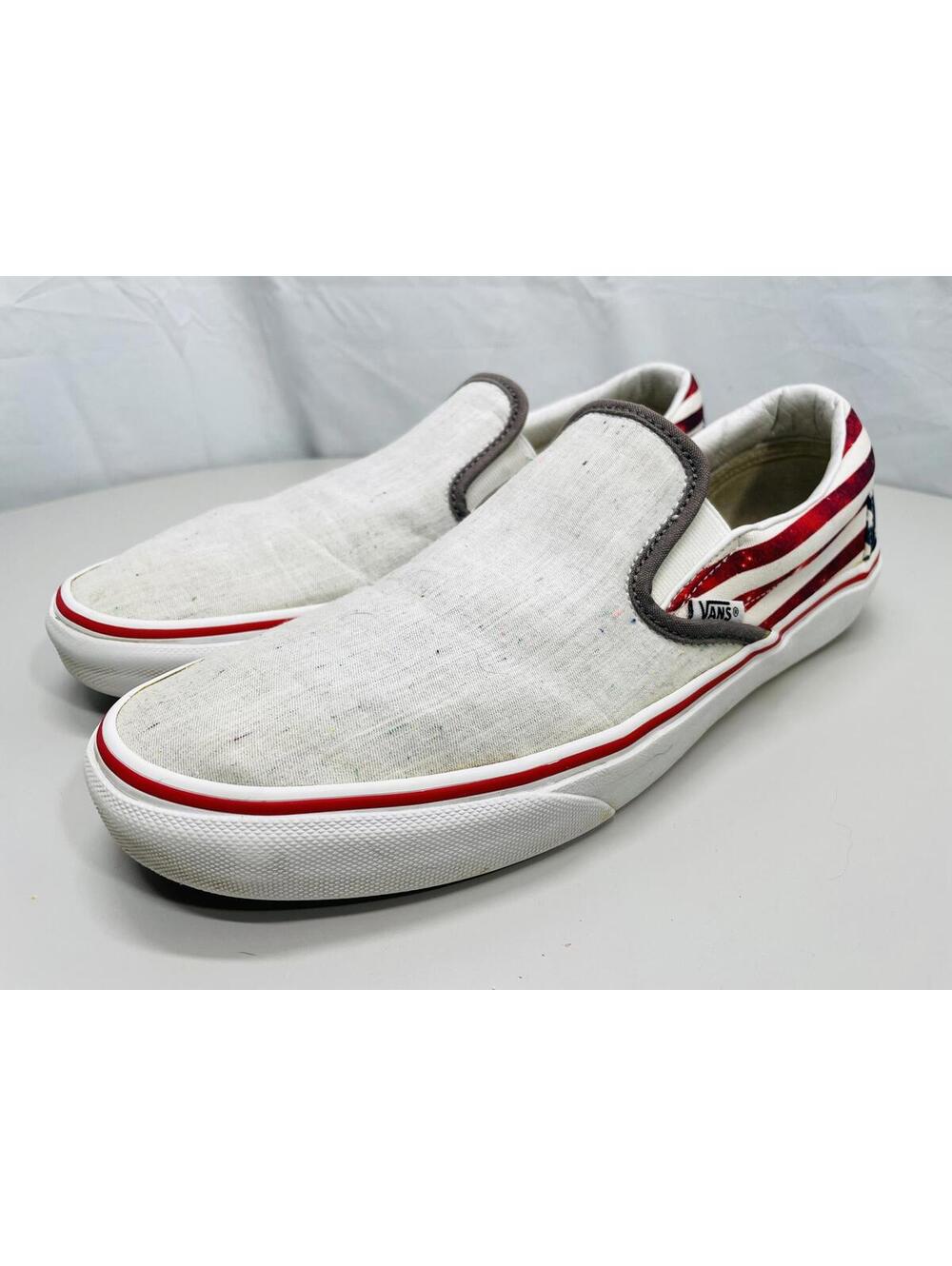 Vans Canvas Classic Slip On 2 Tone US Flag Shoes Mens 10.5 - Picture 3 of 12